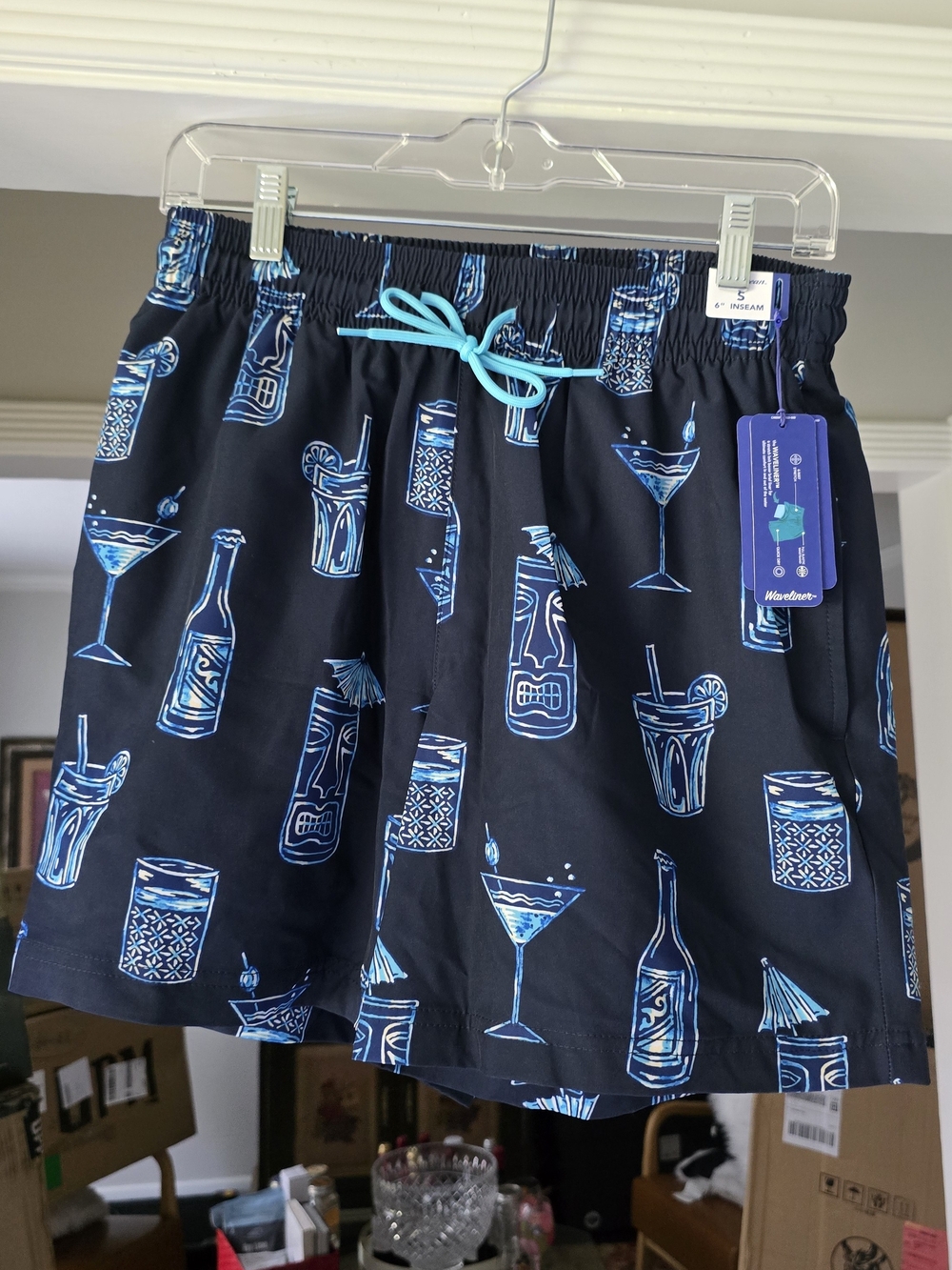 Waveliner Mens Navy Swim Trunks S